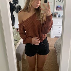 Muted Off-the-Shoulder Sweater